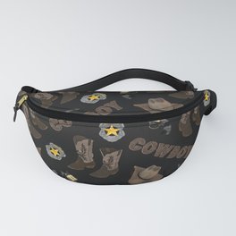Cowboy Typography Artsy Cool Brown Watercolor Fanny Pack