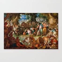 Moses Striking the Rock, 1624 by Joachim Anthonisz Wtewael Canvas Print