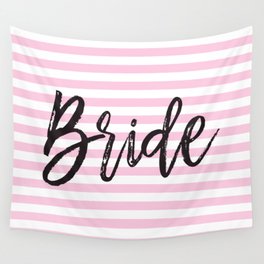 Bride Pink and White Stripes Wall Tapestry