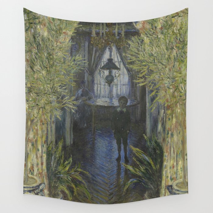 Claude Monet A Corner of the Apartment Un coin d appartement 1875 Wall Tapestry by walltowall Society6