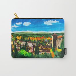 View from Boboli Carry-All Pouch | Acrylic, Boboli, Florence, Painting, Garden, Panorama, Fall, Landscape, 360, Autumn 