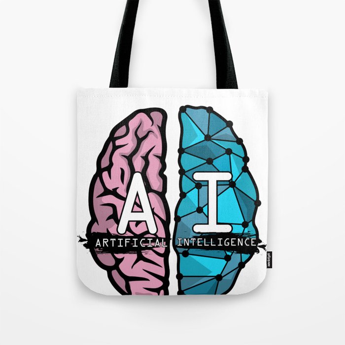 AI Nerd design - Artificial Intelligence Brain graphic Tote Bag