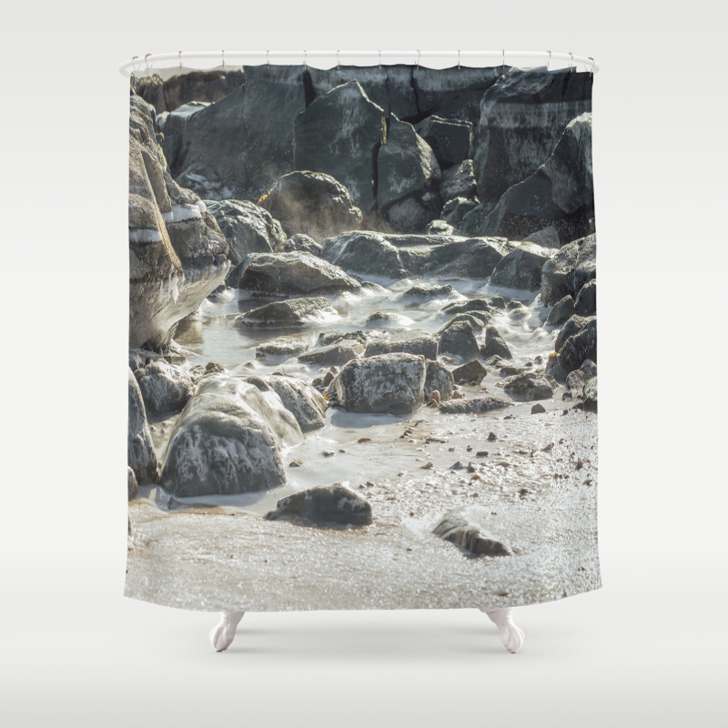 Ice Beach Winter Island Salem Ma Shower Curtain By