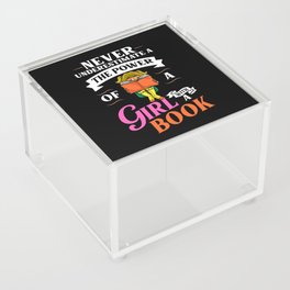 Book Girl Reading Women Bookworm Librarian Reader Acrylic Box