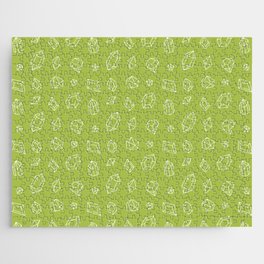 Light Green and White Gems Pattern Jigsaw Puzzle