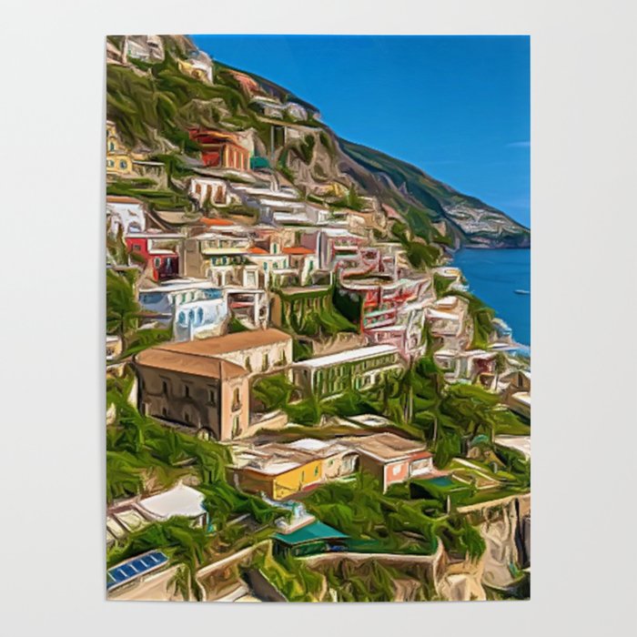 Amalfi Coast Italy Travel Poster