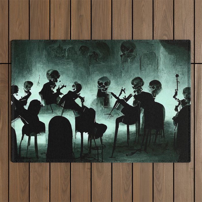 The Skeleton Orchestra Outdoor Rug