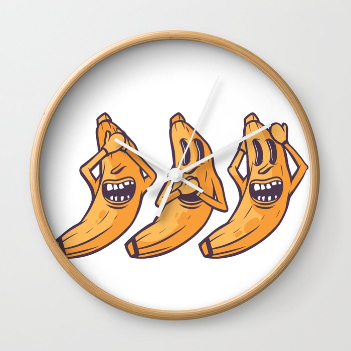 Crazy bananas Wall Clock