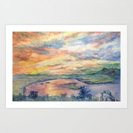 Loch Leven sunset (June 2017) Art Print