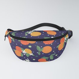 WE PERCEIVE | FRUITY SPIRIT COLLECTION - Blossom Orange Garden in Midnight Romance Fanny Pack
