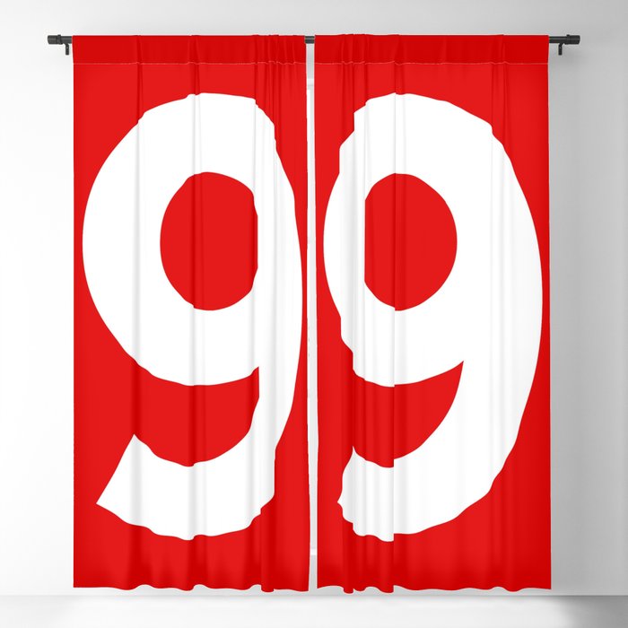 Number 9 (White & Red) Blackout Curtain