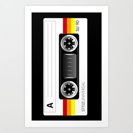 Retro audio cassette tape Art Print