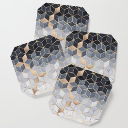 Soft Blue Gradient Cubes Coaster