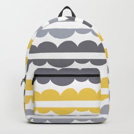Mordidas Primrose Yellow Backpack | Grey, Yellow, Digital, Pattern, Irregular, Pantone, Abstract, Retro, Organic, Vintage 