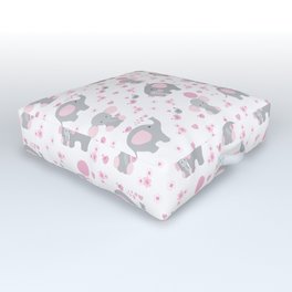 Pink Elephant Baby Girl Nursery Outdoor Floor Cushion