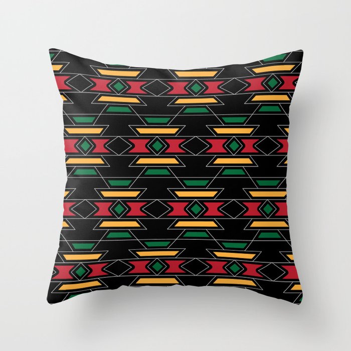 Native Rasta Pattern Throw Pillow