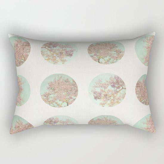 Pink Tree Polka Dots Rectangular Pillow