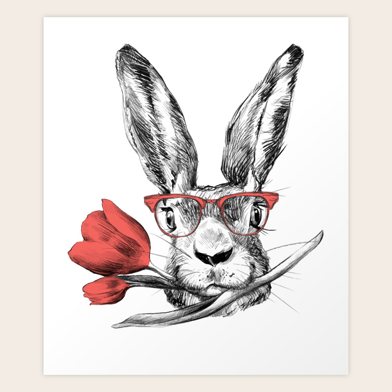 Download Easter Bunny Rabbit In Glasses Cool Funny Gift Art Print By Ligret Society6