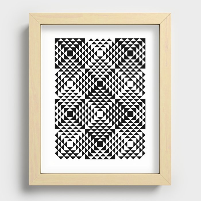 Geometric Tribal Recessed Framed Print