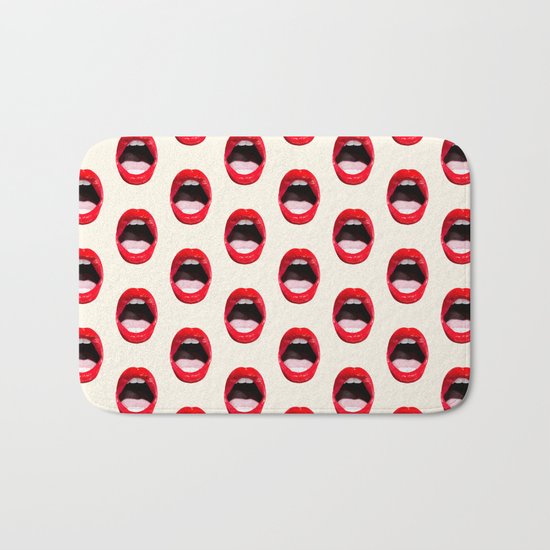 Red Lips Bath Mat