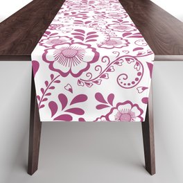 Magenta Eastern Floral Pattern Table Runner