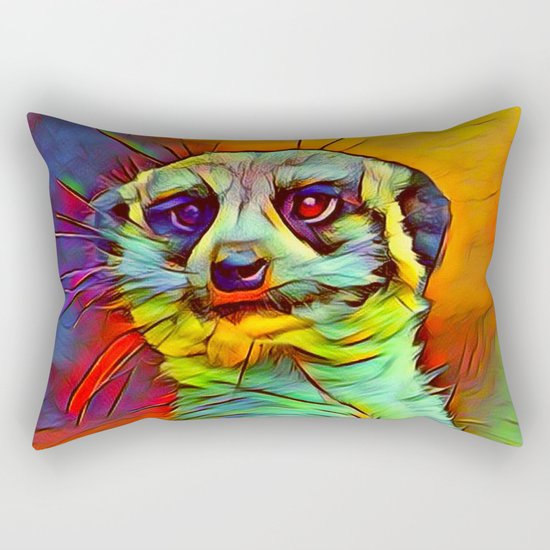 Animal ArtStudio -funky meerkat Rectangular Pillow