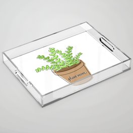Plant Mom Green Potted Plant Acrylic Tray