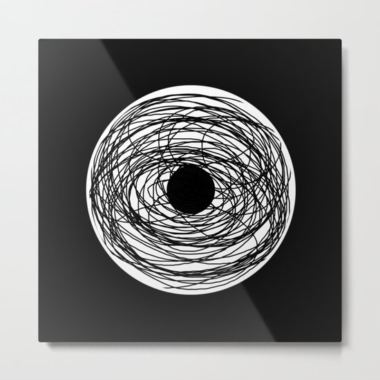 Eye Of The Storm - Abstract, black and white, minimalistic, minimal artwork Metal Print