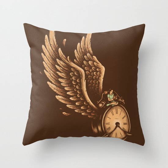 Time Flies Throw Pillow