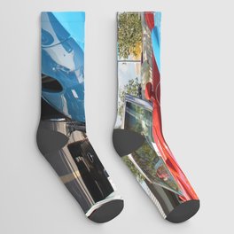 Vintage Superbird American Classic Muscle racing car transportation automobiles color photograph / photography B5 blue poster posters Socks