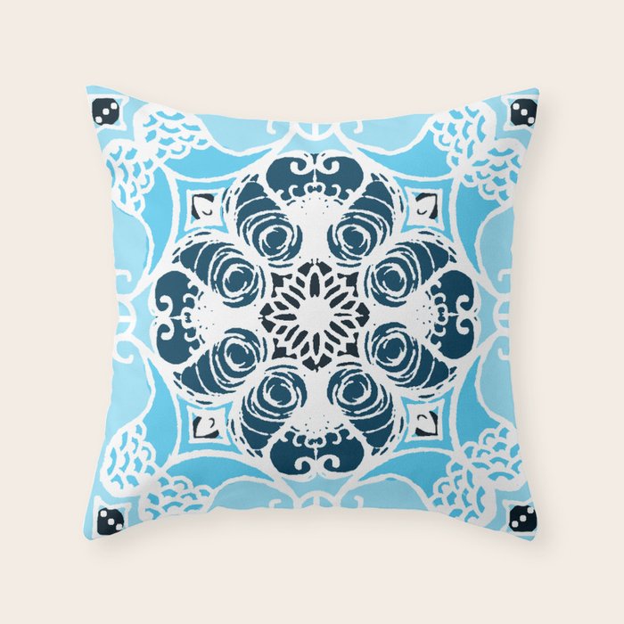 Paisley In Blue Throw Pillow By Apoorva Society6
