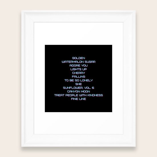 Harry Styles Fine Line Album Tracklist Text Framed Art Print By Racontwerk Society6
