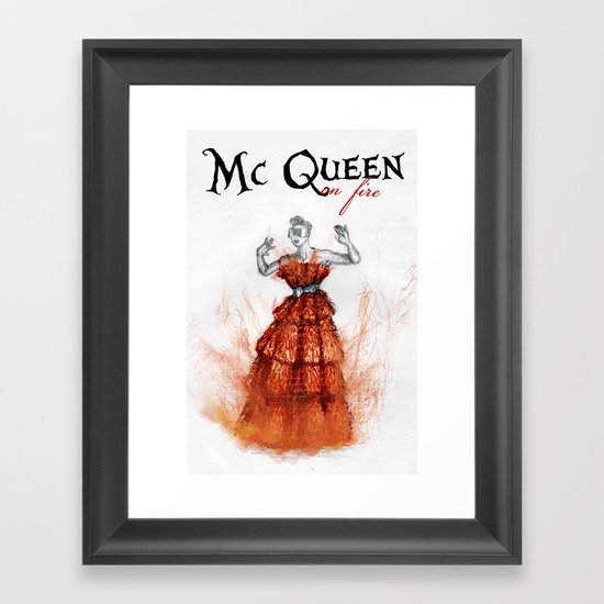 Mc Queen on fire Framed Art Print