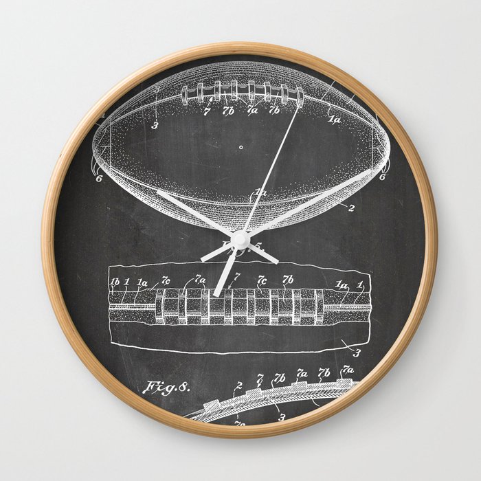 Football Patent American Football Art Black Chalkboard Wall