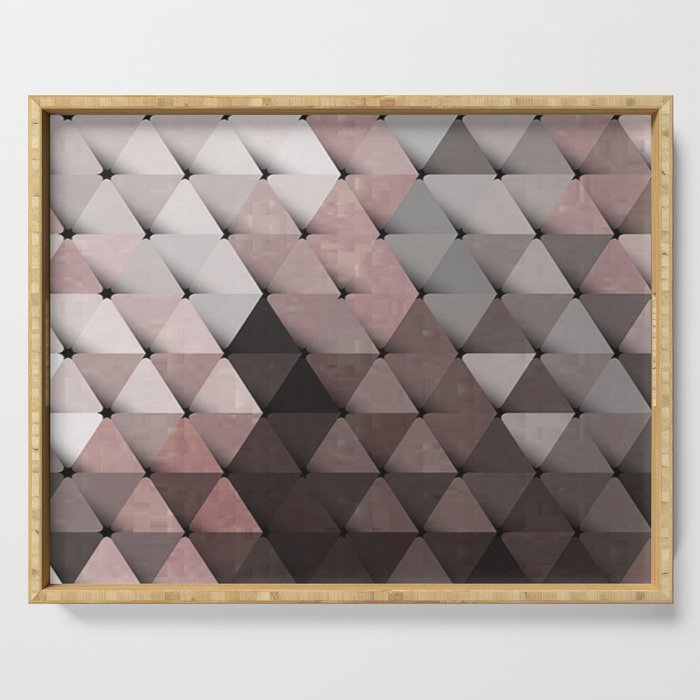 Triangles Putty Mauve Serving Tray