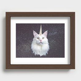 Unicorn Cat Recessed Framed Print