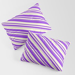 [ Thumbnail: Purple & Light Yellow Colored Stripes/Lines Pattern Pillow Sham ]