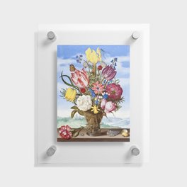 Bouquet of Flowers on a Ledge Floating Acrylic Print
