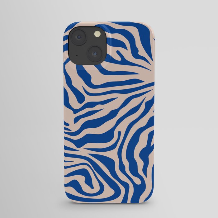 Zebra Print Zebra Stripes Wild Animal Print Blue Zebra Pattern Modern iPhone Case