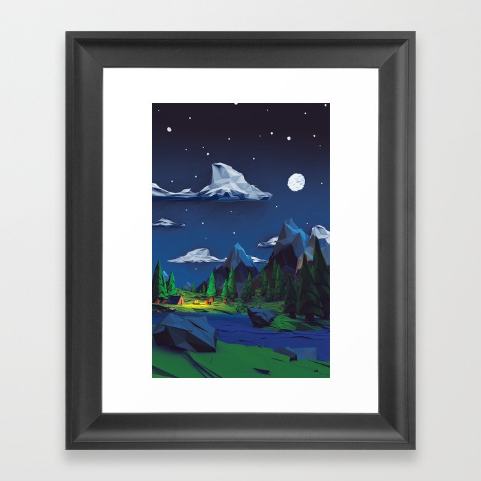 A simple night Framed Art Print