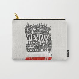 Vienna City Print Carry-All Pouch | Backpacker, Vintage, Curated, Modernart, Travelling, Cityscape, Skyline, Redandblack, City, Traveller 