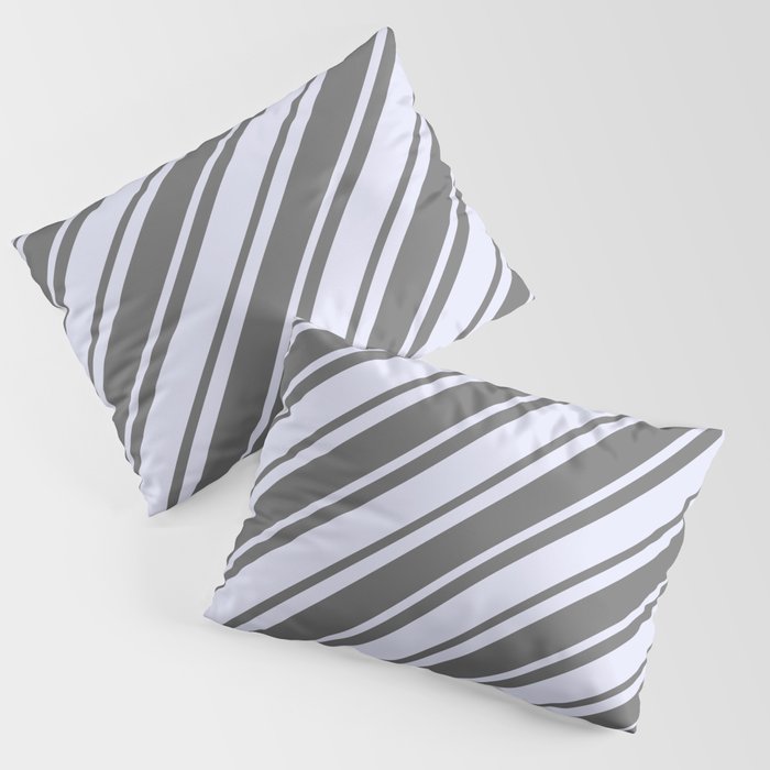 Dim Grey and Lavender Colored Lines Pattern Pillow Sham