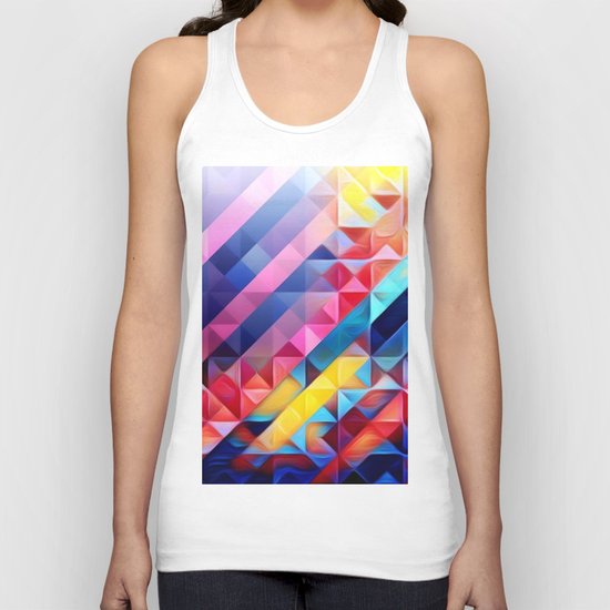 Geometric Abstract Rainbow Unisex Tank Top