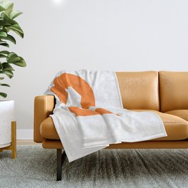 Number 2 (Orange & White) Throw Blanket