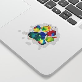 Multi-Color Paw Sticker