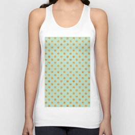 Elegant geometric mint green gold glitter polka dots Unisex Tank Top