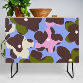 70s Groovy Spotty Flowers  Credenza