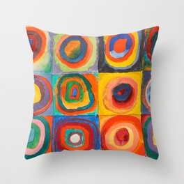 Vintage Vassily Kandinsky Color Study Squares Circles 1913 Throw Pillow