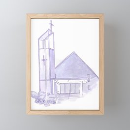Watercolor Church Framed Mini Art Print