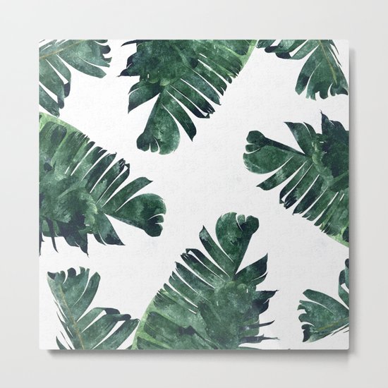 Banana Leaf Watercolor #society6 #buy #decor Metal Print
